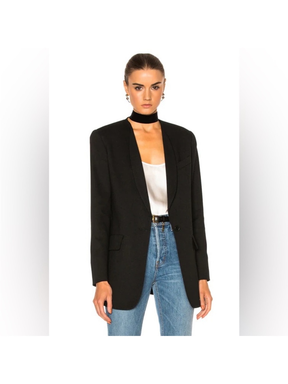 Smythe Black Women's Single-Button Blazer Jacket